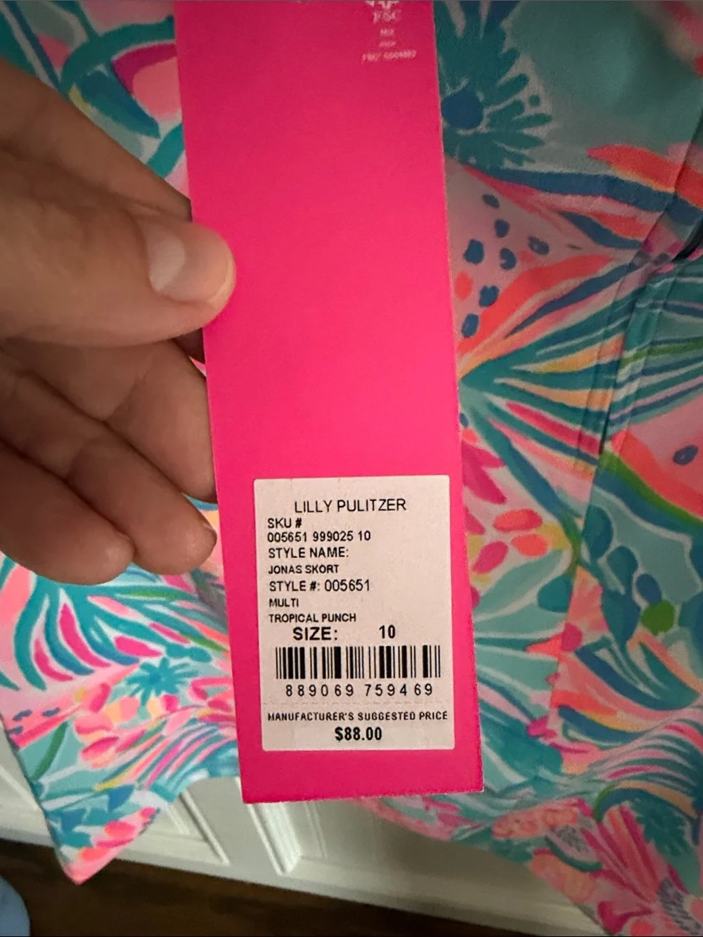 Lilly Pulitzer Tropical Punch Mini Skort - Pink, Aqua & Green - Picture 2 of 4